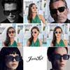 JOVAKIT Black Square Sunglasses for Women Men Simple Trendy Rectangle Thick Frame Style Sun Glasses UV400 Protection (Black/Grey+Transparent Brown/Brown) view 4