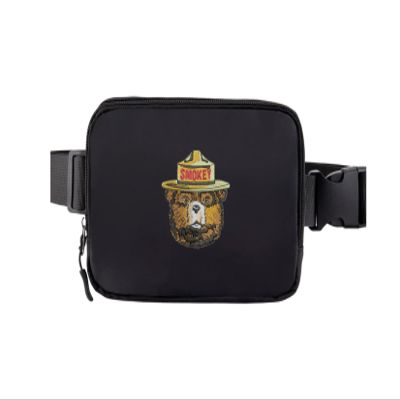 Belt Bag Smokey Bear Fanny Crossbody Bags US Forest Service Waist Packs With 3 Pockets (Black)