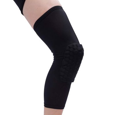 Kisangel 1pc Honeycomb Knee Support Sleeve for Sports Breathable Compression Brace for Basketball Running Climbing Lightweight Protection Black S