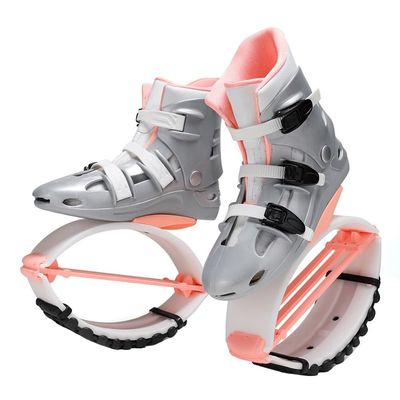 Grey Pink White Kangaroo Jumping Shoes Bounce Shoes for Women Teen Kids, Comfortable Adjustable Jump Shoes for Fitness and Workout (Color : Grey Pink, Size : 39-41)