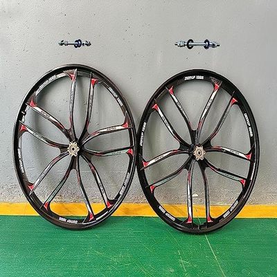 26 Inch 10 Blades Bicycle Mag Wheel Set 100mm x135mm for Rotary Flywheel 7/8/9s, Bike Rim Road Bike