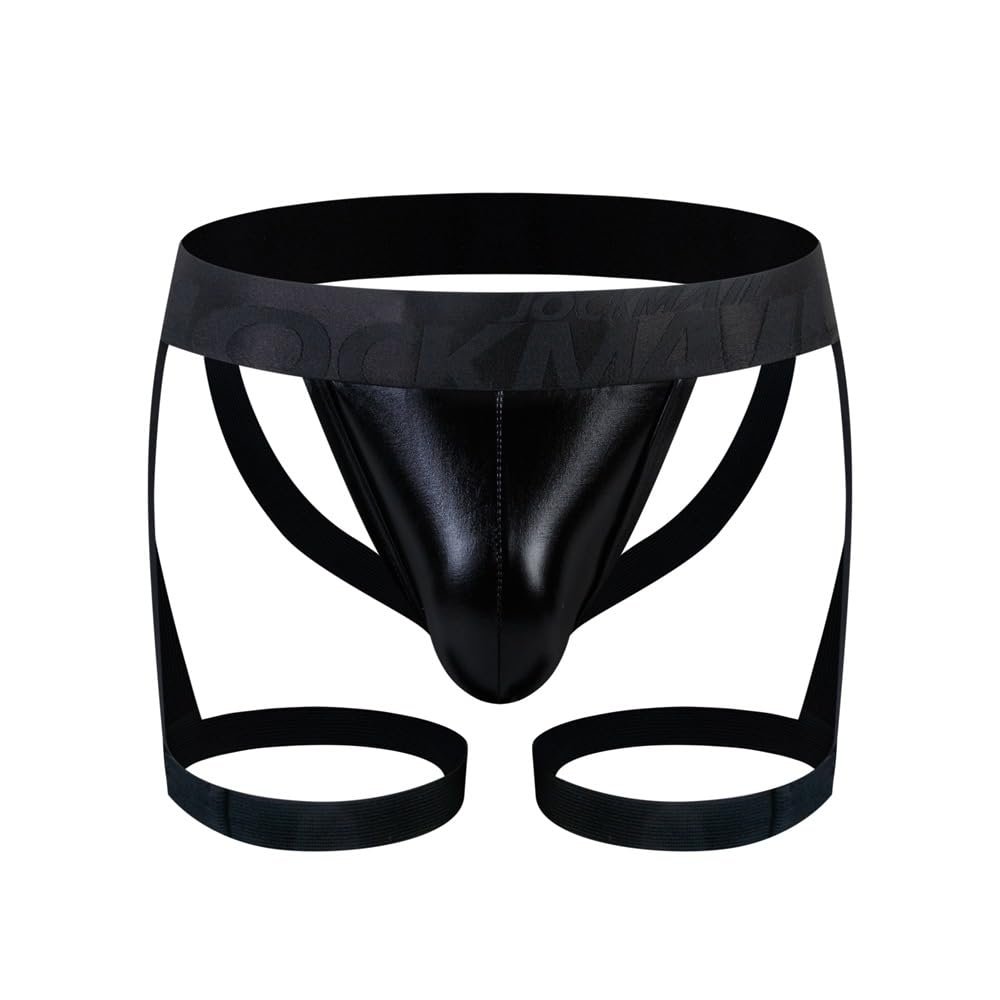 JOCKMAIL Jockstrap Athletic Supporters Leggings for Men Jock Strap Male Underwear (as1, alpha, m, regular, regular, Black)