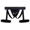 JOCKMAIL Jockstrap Athletic Supporters Leggings for Men Jock Strap Male Underwear (as1, alpha, m, regular, regular, Black) view 2