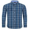 Alimens & Gentle Long Sleeve Button Down Shirts for Men Navy White Check Button Up Shirt Casual Oktoberfest Plaid Shirt view 1
