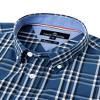 Alimens & Gentle Long Sleeve Button Down Shirts for Men Navy White Check Button Up Shirt Casual Oktoberfest Plaid Shirt view 3