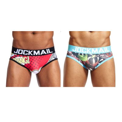 JOCJMAIL 2PCS/Pack Mens Briefs Mens Comfortable Underwear Playful Printed Men Briefs Mens Briefs Underwear Pack (as1, alpha, l, regular, regular, 326+336)