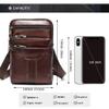 Leather Cell Phone Belt Pack Bag - Men's Vertical Smartphone Belt Loop Holster - Multi-Purpose Travel Messenger Pouch Shoulder Pack Wallet view 3