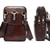 Leather Cell Phone Belt Pack Bag - Men's Vertical Smartphone Belt Loop Holster - Multi-Purpose Travel Messenger Pouch Shoulder Pack Wallet view 4