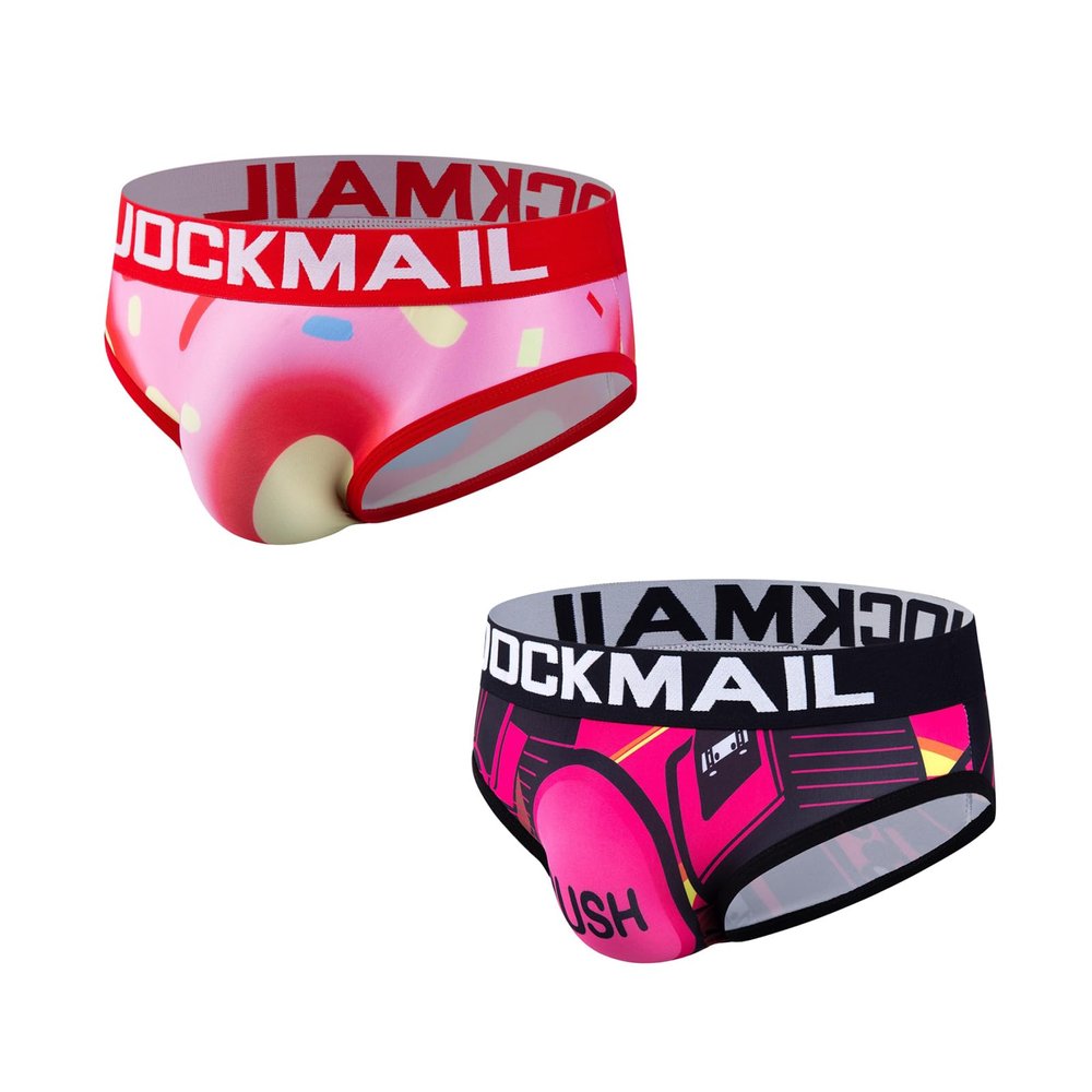 JOCJMAIL 2PCS/Pack Mens Briefs Mens Comfortable Underwear Playful Printed Men Briefs Mens Briefs Underwear Pack (as1, alpha, m, regular, regular, 333+335)