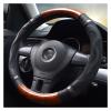 FUERU Car Steering Wheel Cover Set Car Steering Wheel Cover Simple Mahogany Grain Microfiber Leather Soft Skin-Friendly Car Interior (Color : 2#) view 1