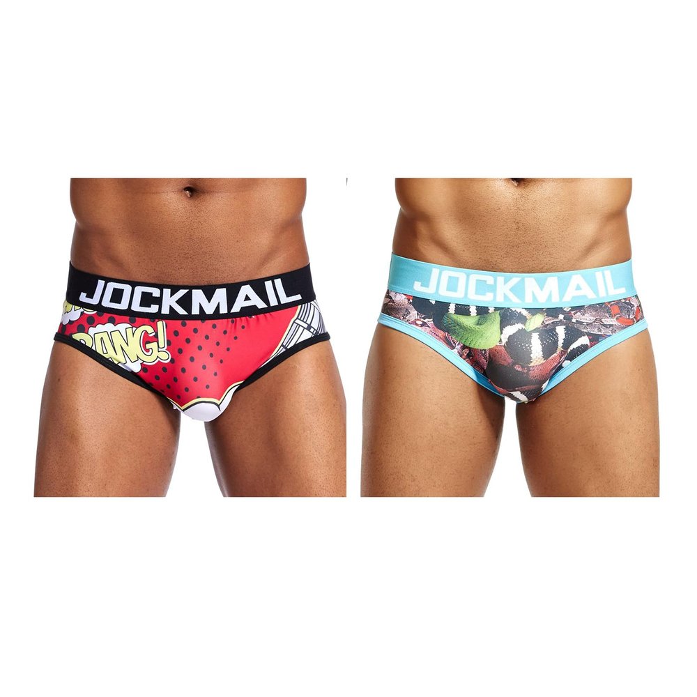 JOCJMAIL 2PCS/Pack Mens Briefs Mens Comfortable Underwear Playful Printed Men Briefs Mens Briefs Underwear Pack (as1, alpha, x_l, regular, regular, 326+336)