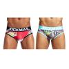 JOCJMAIL 2PCS/Pack Mens Briefs Mens Comfortable Underwear Playful Printed Men Briefs Mens Briefs Underwear Pack (as1, alpha, x_l, regular, regular, 326+336) view 1