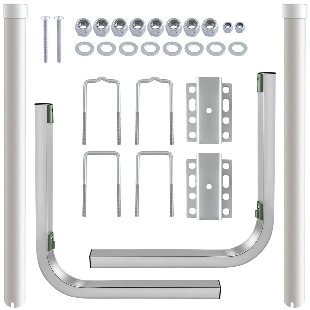 C CLINK 60'' 316L Stainless Steel Trailer Post Guide on Anti seawater Corrosion Boat Trailer Guide-ons-60in 2*UPVC Tube Trailer Guide Bars with Cushioned Rubber pad