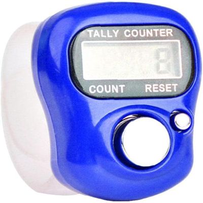 Baolaili Blue Electronic Finger Counter, Handheld LED Digital Row Counter with Ring for Golf, Hand Tally Counter for Hair Care Users, Unisex, 1 Count