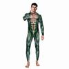 Urmycos Men's Animal Print Halloween Costume Bodysuit Jumpsuit for Cosplay Party Green Snake L view 1