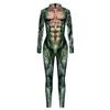 Urmycos Men's Animal Print Halloween Costume Bodysuit Jumpsuit for Cosplay Party Green Snake L view 3