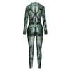 Urmycos Men's Animal Print Halloween Costume Bodysuit Jumpsuit for Cosplay Party Green Snake L view 4