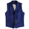 AeoTeokey Men's Tweed Suit Vest Western Herringbone Wool Casual Waistcoat for Groomsman (Royal Blue,3X-Large) view 1