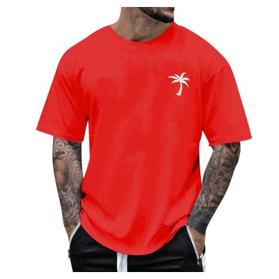 Men Shirts Graphic Personalised Funny Dad Shirts for Men Round Neck Short Sleeve Loose Summer Tops Fashion with Creative Letters Retro Print Clothing Mens Big and Tall Tee 4-Red 2XL