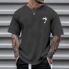 Men's T Shirts Graphic Designer Funny Workout Shirts Round Neck Short Sleeve Loose Summer Tops Fashion with Creative Letters Retro Print Clothing Oversized T Shirts for Men 4-Dark Gray XL view 2