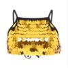 YiZYiF Women's Belly Dance Costume Sequin Bra Tassel Top Party Club Wear Bra Dancewear Camisole Gold One Size view 1