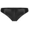 Rswnyirn Women's Oil Glossy Brazilian Ice Silk Thong Panties HIPS Tangas Bikini Briefs Underwear Black X-Large view 3