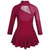iiniim Girls' Roller Ice Figure Skating Dress Mock Turtleneck Sparkly Leotard Ballet Dance wear Outfit Costumes Burgundy 8 view 2