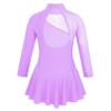 iiniim Girls' Roller Ice Figure Skating Dress Mock Turtleneck Sparkly Leotard Ballet Dance wear Outfit Costumes Lavender 12 view 2