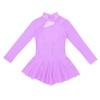 iiniim Girls' Roller Ice Figure Skating Dress Mock Turtleneck Sparkly Leotard Ballet Dance wear Outfit Costumes Lavender 12 view 3