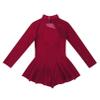 iiniim Girls' Roller Ice Figure Skating Dress Mock Turtleneck Sparkly Leotard Ballet Dance wear Outfit Costumes Burgundy 6 view 4