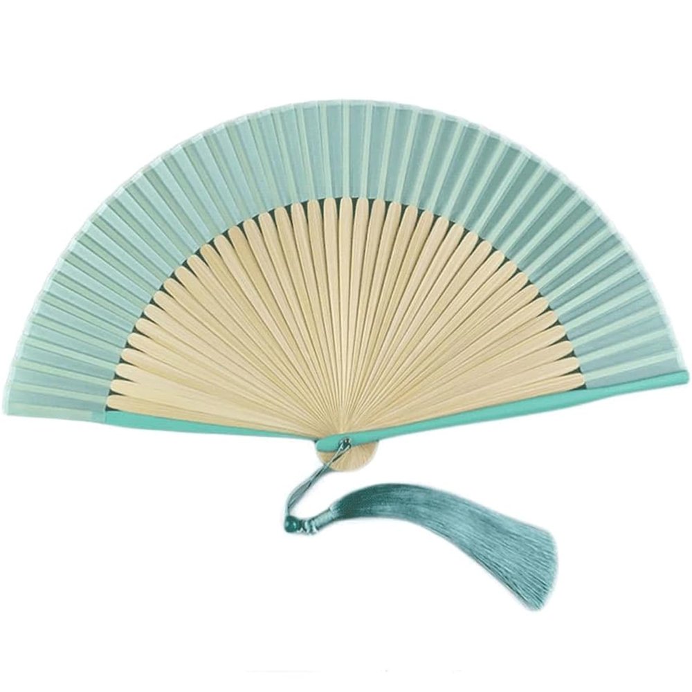 ZUMAHA Solid Color Silk Hand Fan, Chinese Fan for Hanfu/Cheongsam Accessories, Japanese Folding Fan for Wedding Party Gifts