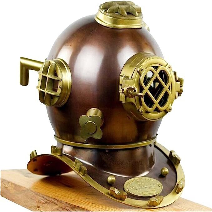 Diving Helmet Mark V Diving Helmet Antique US Navy Deep Sea Marine Scuba Divers Helmet Nautical Marine Diver Helmet Vintage Collectible Item