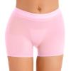 Rswnyirn Women's Ultra Thin Mesh Sheer High Waisted Stretchy Tight Boxer Shorts Underwear Boyshorts Pink One Size view 1
