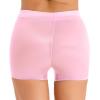 Rswnyirn Women's Ultra Thin Mesh Sheer High Waisted Stretchy Tight Boxer Shorts Underwear Boyshorts Pink One Size view 2