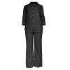 ZYXTIM Matching Linen Sets for Women Baggy Loose Lightweight Lounge Shirts Palazzo Pants Plus Size Casual Work Vacation Sets Black view 3