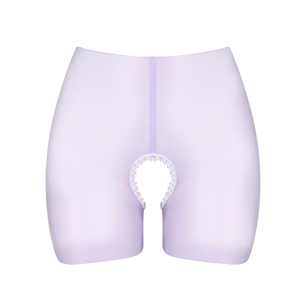Rswnyirn Womens Ultra Thin See-Through Mesh Sheer Boxer Briefs High Waisted Underwear Boyshorts Purple One Size