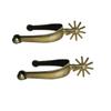 UNISTRENGH Solid Western Cowboy Spurs Bronze Mens Women Vintage Zinc Alloy Horse Boot Spurs with Turnable Gear Rust Proof Equestrian Enthusiasts Performance, Pair of 2Pcs (Antique Brass) view 1