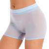 Rswnyirn Women's Ultra Thin Mesh Sheer High Waisted Stretchy Tight Boxer Shorts Underwear Boyshorts Blue One Size view 2