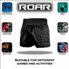 ROAR-INT Kids Muay Thai Boxing Kickboxing Shorts MMA Gym Training Fitness Trunks (as1, Alpha, l, Regular, Black, Regular Fit) view 4