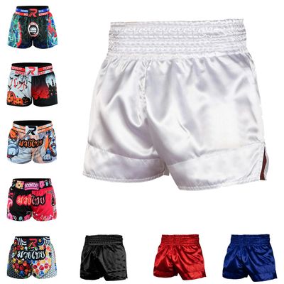 Roar Kids Muay Thai Boxing Kickboxing Shorts MMA Gym Training Fitness Trunks (as1, Alpha, x_l, Regular, White, Regular Fit)