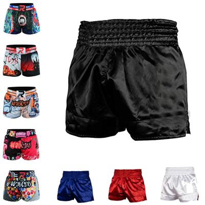 ROAR-INT Kids Muay Thai Boxing Kickboxing Shorts MMA Gym Training Fitness Trunks (as1, Alpha, x_l, Regular, Black, Regular Fit)