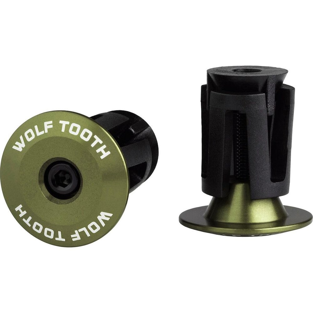 Wolf Tooth Components Alloy Bar Ends Olive, One Size