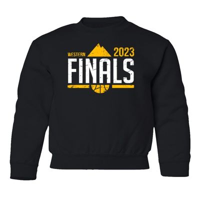 superhotapparel Western 2023 Basketball Playoff Finals Fans Gift Youth Crewneck Sweatshirt (Black, Youth Medium)