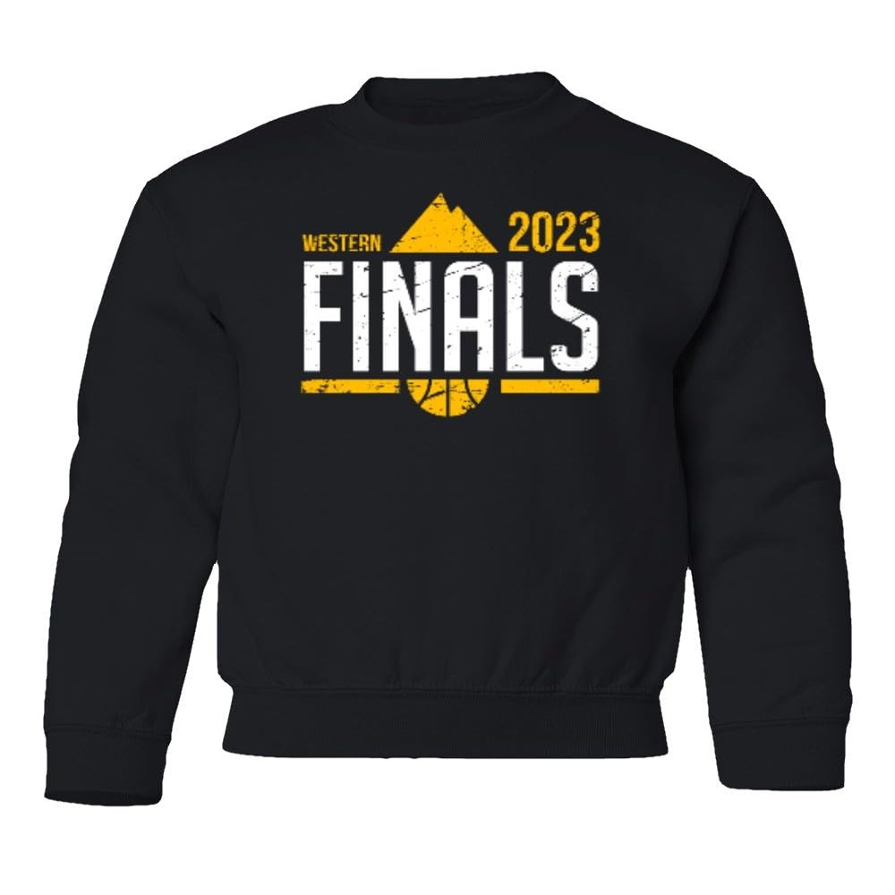 superhotapparel Western 2023 Basketball Playoff Finals Fans Gift Youth Crewneck Sweatshirt (Black, Youth Medium)