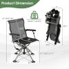 Tangkula Hunting Chair, 360 Degree Silent Swivel Blind Chair with 4 Adjustable Legs, Foot Pads & Armrests, Portable Folding Hunting Chairs for Blinds, Fishing, Camping view 3