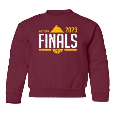 superhotapparel Western 2023 Basketball Playoff Finals Fans Gift Youth Crewneck Sweatshirt (Maroon, Youth Small)
