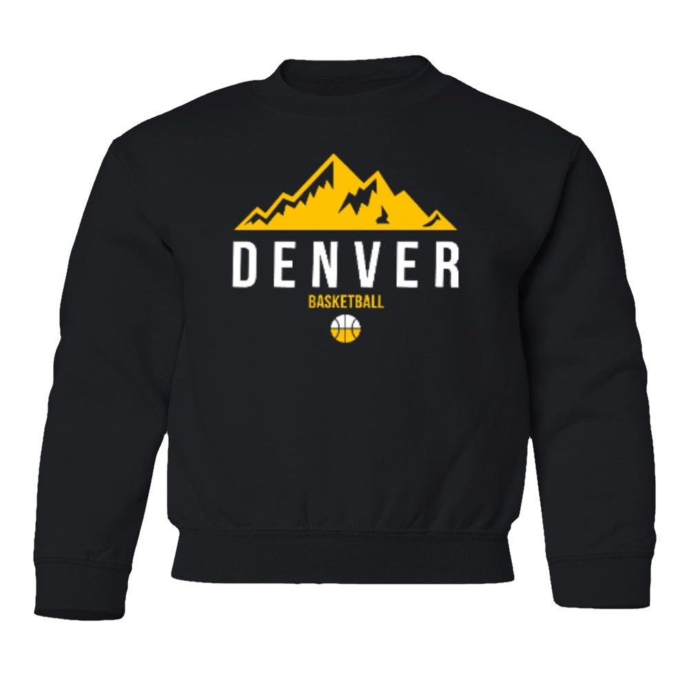 Denver 2023 Basketball Playoff Champions Fans Gift Youth Crewneck Sweatshirt (Black, Youth Medium)