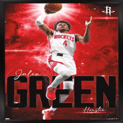 Trends International NBA Houston Rockets - Jalen Green 23 Wall Poster, 34L x 22.4W, Black Framed Version