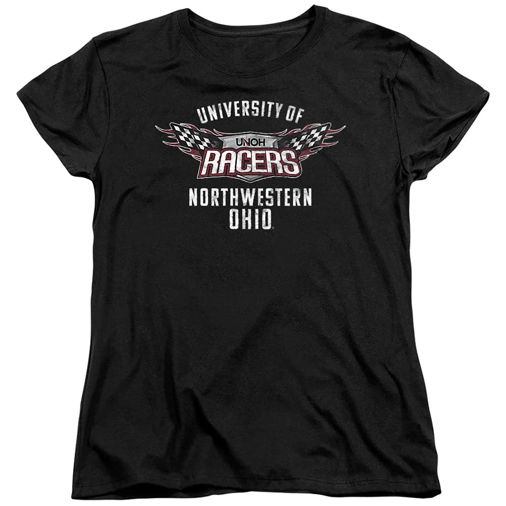 University of Northwestern Ohio Official Racers Logo Women's T Shirt, Black, X-Large