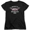 University of Northwestern Ohio Official Racers Logo Women's T Shirt, Black, X-Large view 1